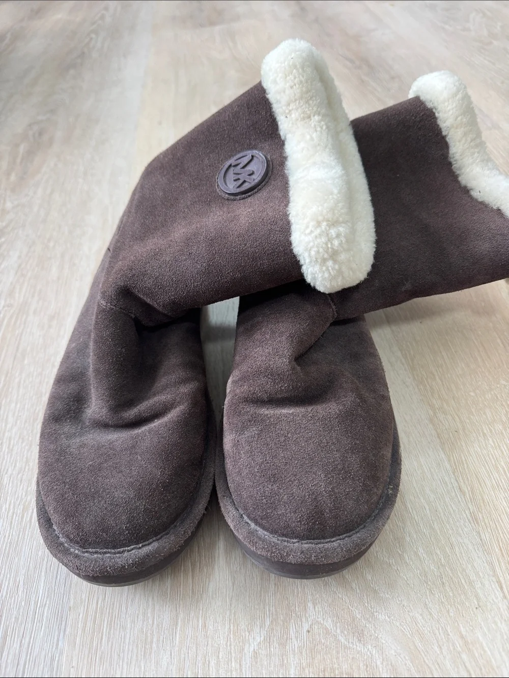 Michael Kors Brown Suede Shearling Lined Boots